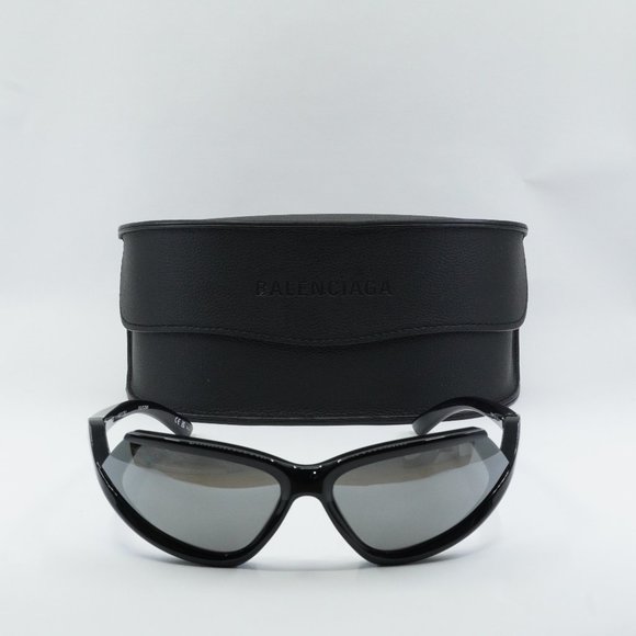 FINAL PRICE NEW BALENCIAGA BB0289S 001 BLACK SILVER SUNGLASSES - Picture 3 of 10